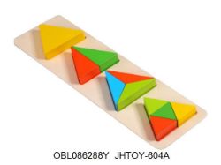 Изображение 604 А логика -сортер геометрия , дерев., 4 фигур, 30*9 см, в спайке 086288