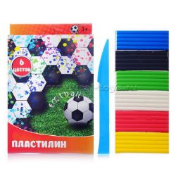Изображение Пластилин 6 цветов "Футбол", 120 гр, арт.88911