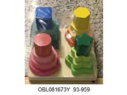 Изображение 93-959 Игровой набор Сортер-логика деревян.,4 фигуры 13*13*7,5 см, в спайке 081673