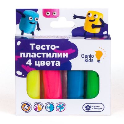 Изображение Тесто-пластилин, 4 цв по 30 гр, арт.1082