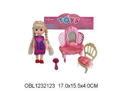 Изображение 800-86  куколка с мебелью, в пакете 1232123