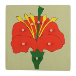 Изображение Деревянный пазл. 23,5*23,5, Цветочек, Рыба (Рыжий кот) арт.9615-9618