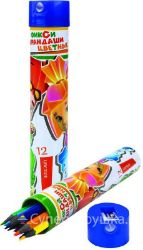 Изображение Карандаши цветные "Фиксики", 12 цв, 177 мм, в мет. тубусе, арт.87050