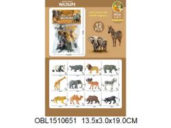 Изображение 079-1 набор диких животных сафари 12 шт,19*14см.,в пакете 1510651