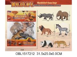 Изображение 1025 набор игров.  диких животных сафари, 31*25см., 6 шт/в пакете 1517212
