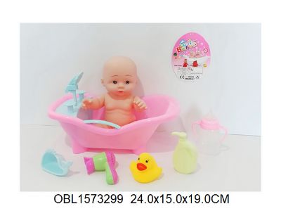 Изображение 6402 D-61 набор пупсик + ванна, 24*19 см, в сетке 1573299