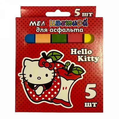 Изображение Мел цветной "Hello Kitty", для асфальта, 5 шт. в картонной упаковке, арт.74748