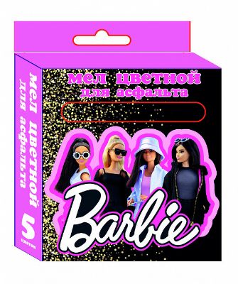 Изображение Мел цветной "Барби", для асфальта, JUMBO, 5 шт. в картонной упаковке, арт.72547