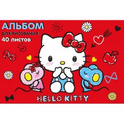 Изображение Альбом для рисования "Hello Kitty", А4, 40 листов, на гребне, арт.74024