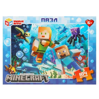 Изображение Пазл 104 "По мотивам Minecraft ". Умные игры, арт.985-4