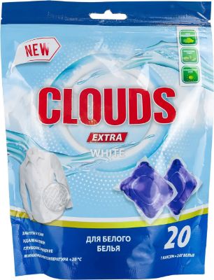 Изображение Капсулы для стирки белого белья Clouds "Фрезия ",  160 гр, 20 шт, дойпак арт.4601