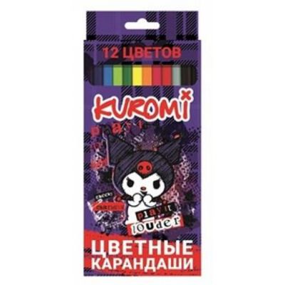 Изображение Карандаши цветные "Kuromi" 12 цветов, длина 177 мм, арт.74721