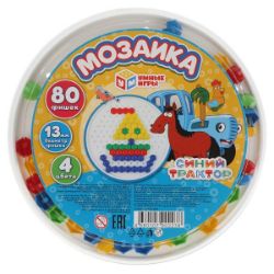 Изображение Мозайка 13/80 "Синий трактор", 80 фишек, 4 цв, круглая, арт.223-8